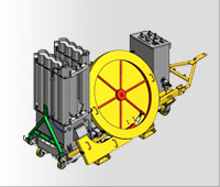 Mobile Tapping Tube Cleaner - Fully pneumatic with integral dust collector